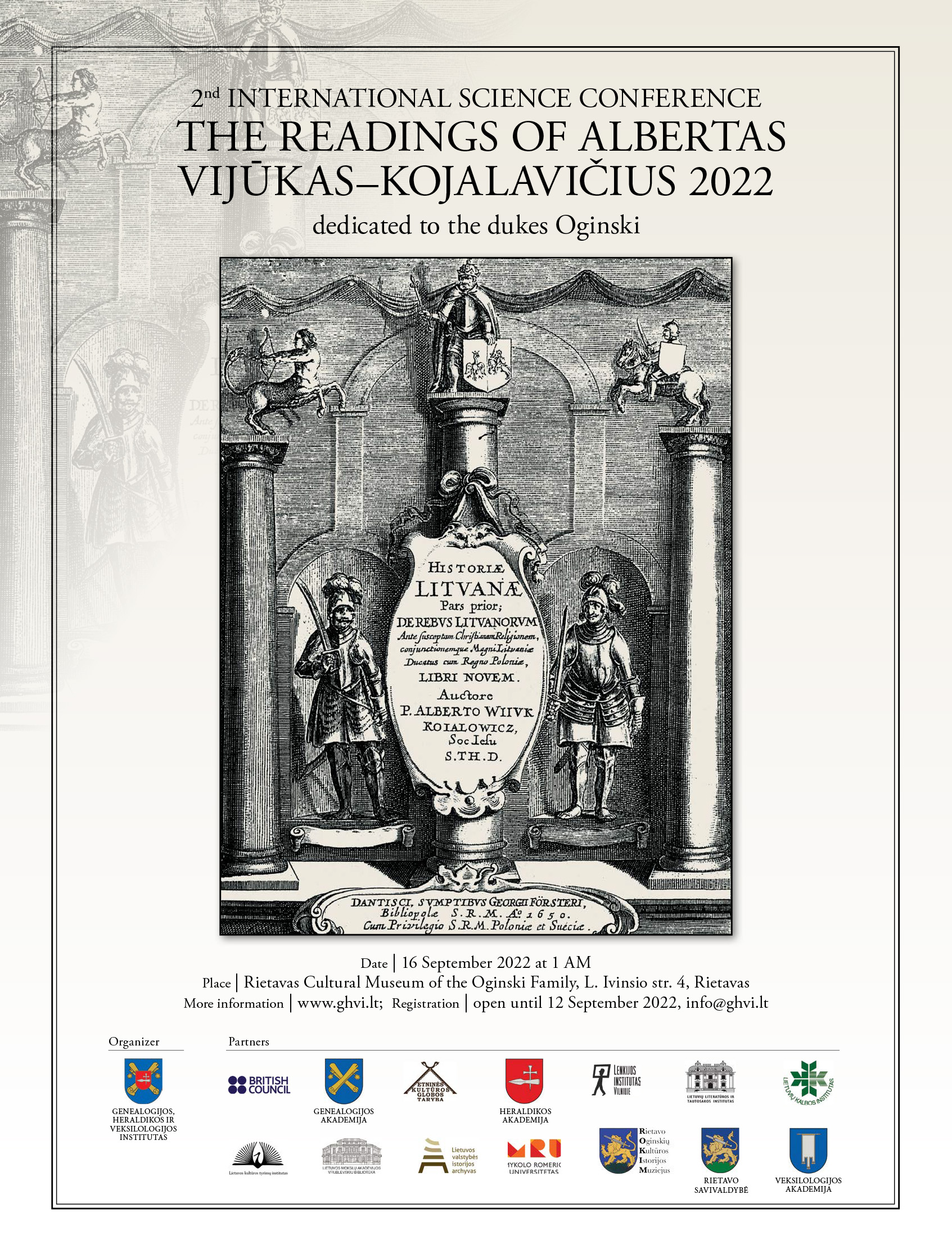 Alberto Vijūko-Kojalavičiaus skaitymai 2022 Rietavas